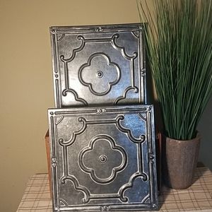2 Tin vintage look wall tiles never used. 11- 3/4